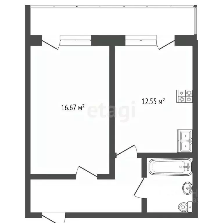 1-к кв. Ямало-Ненецкий АО, Новый Уренгой Дружба мкр, 4/3 (40.7 м) - Фото 2