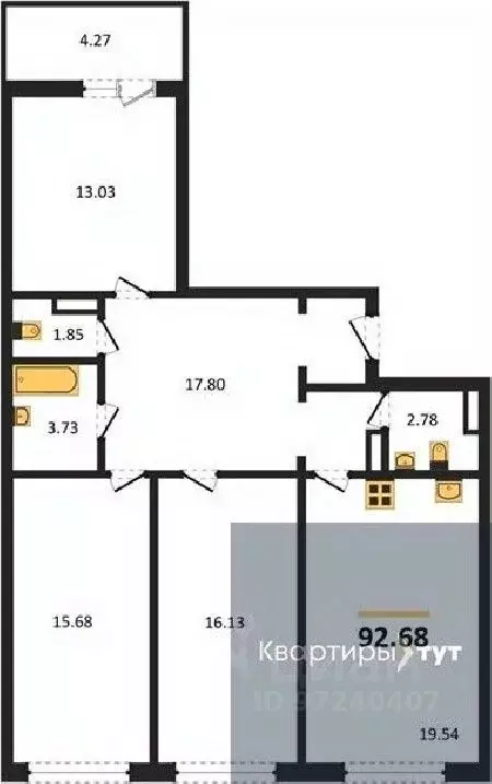 3-к кв. Воронежская область, Воронеж Краснознаменная ул., 72 (92.59 м) - Фото 0