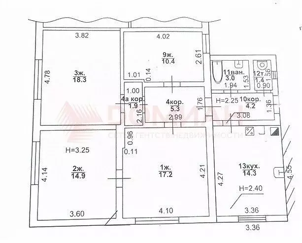 4-к кв. Ростовская область, Таганрог ул. Чехова, 105 (90.9 м) - Фото 2