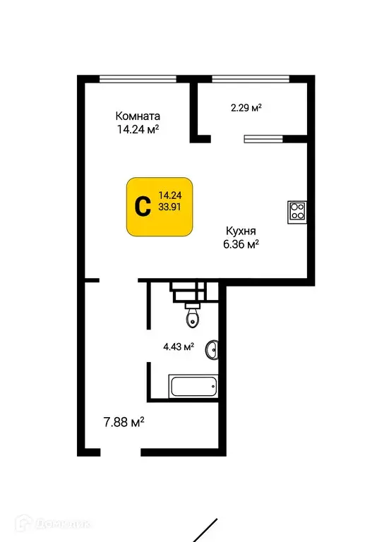 Продаётся 1-к квартира, 33.97 м - Фото 0