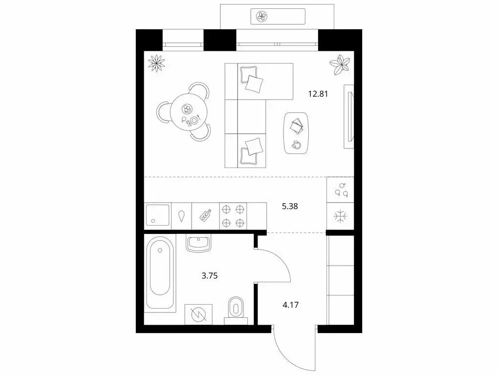 Квартира-студия: Улан-Удэ, Советская улица (26.11 м) - Фото 1