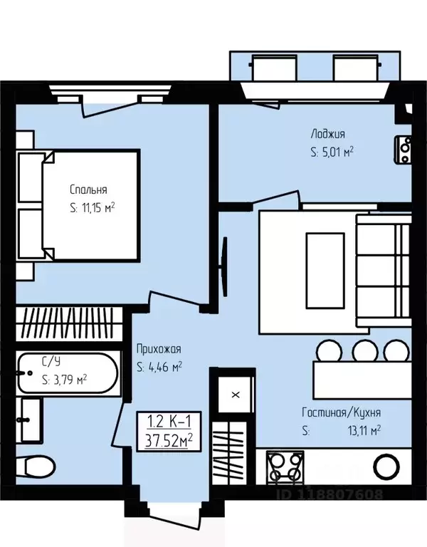 1-к кв. Дагестан, Дербент Камеллия жилой комплекс (37.52 м) - Фото 1