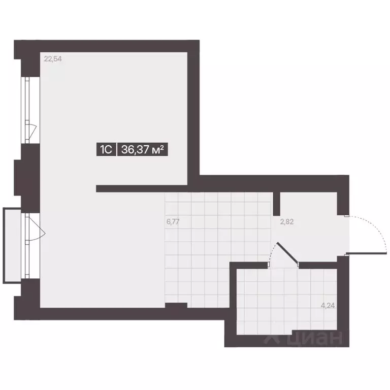 1-к кв. Кемеровская область, Кемерово ул. Гагарина, 141 (36.37 м) - Фото 2