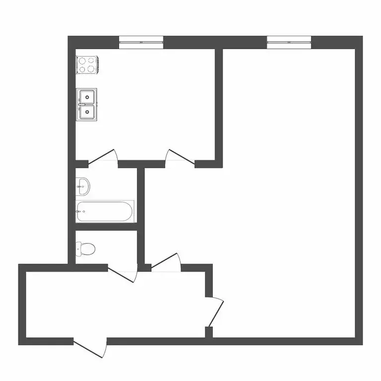 1-комнатная квартира: Тюмень, улица Республики, 155 (31.8 м) - Фото 1