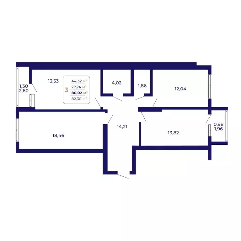 3-комнатная квартира: Уфа, жилой район Затон-Восточный, ЖК Паруса ... - Фото 0