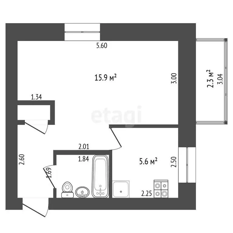 1-комнатная квартира: Тюменский муниципальный округ, рабочий посёлок ... - Фото 1