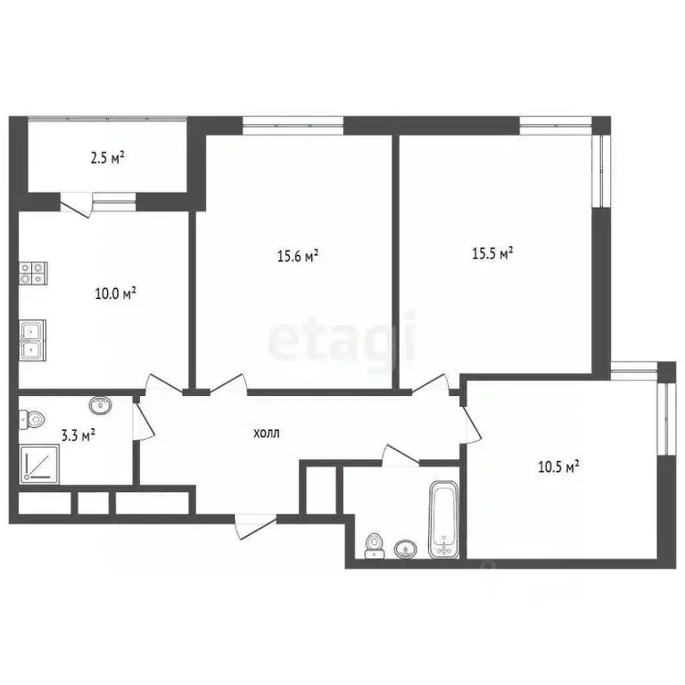 3-к кв. Московская область, Одинцово Микрорайон Клубничное Поле, ... - Фото 1