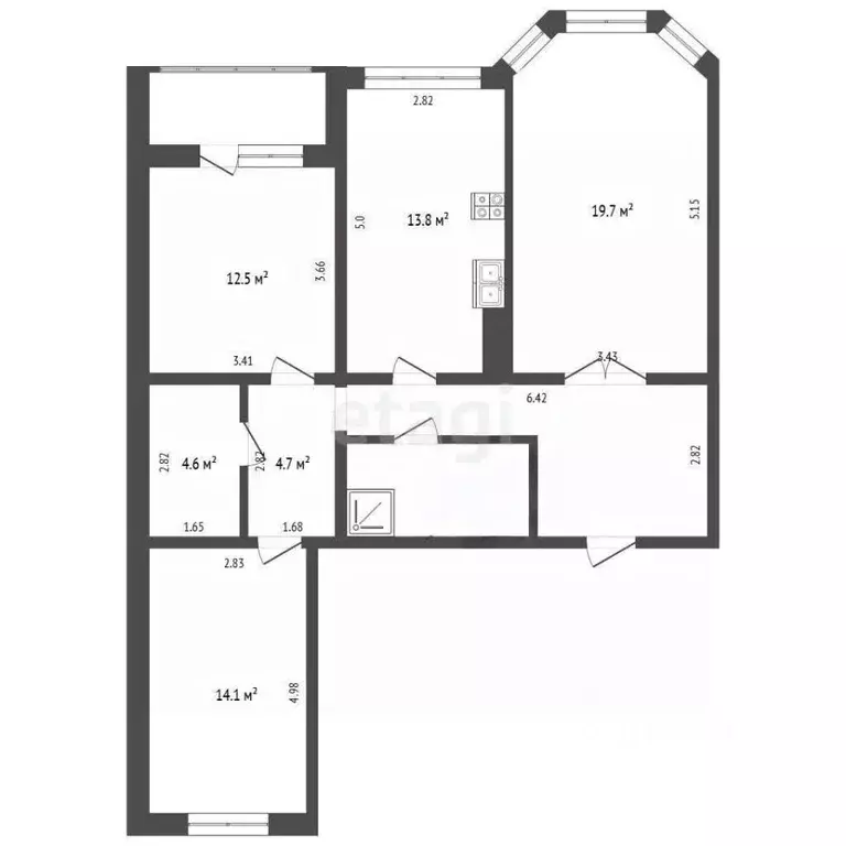 3-к кв. Московская область, Воскресенск ул. Зелинского, 10а (85.6 м) - Фото 2
