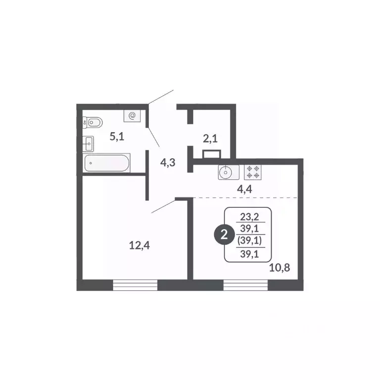2-к кв. Кировская область, Киров  (39.1 м) - Фото 0
