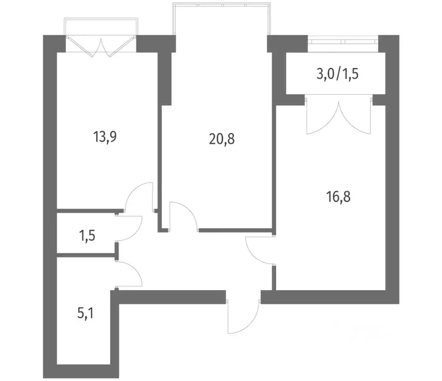 2-к кв. Санкт-Петербург ул. Академика Константинова, 1к1 (68.23 м) - Фото 0