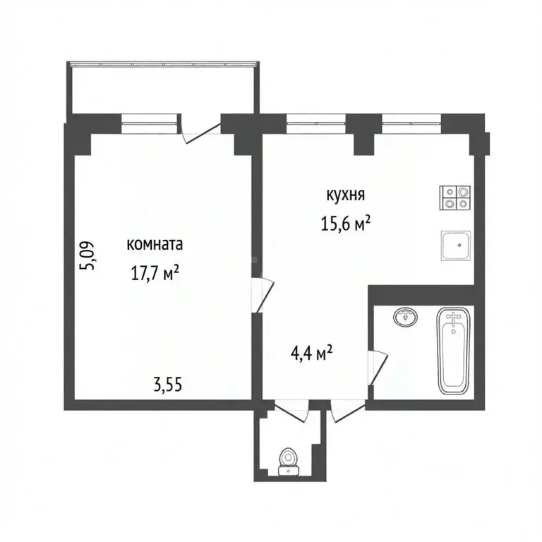 1-к кв. Ярославская область, Ярославль ул. Спасская, 2 (43.7 м) - Фото 2