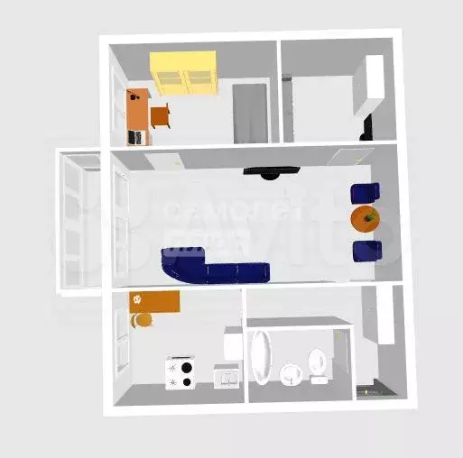 3-к. квартира, 41,8 м, 5/5 эт. - Фото 0