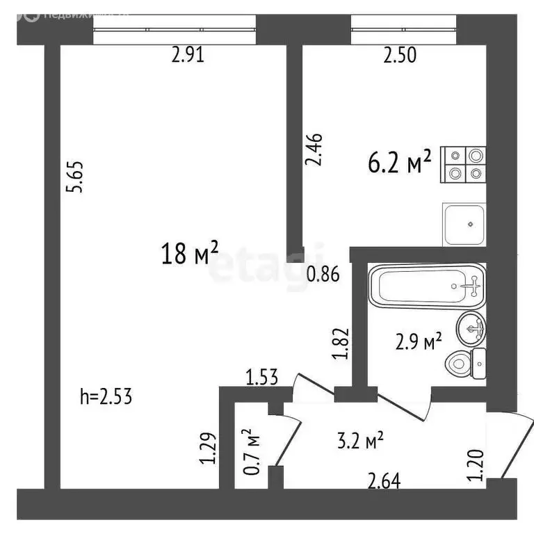 1-комнатная квартира: Ковров, улица Лопатина, 46 (30.3 м) - Фото 0