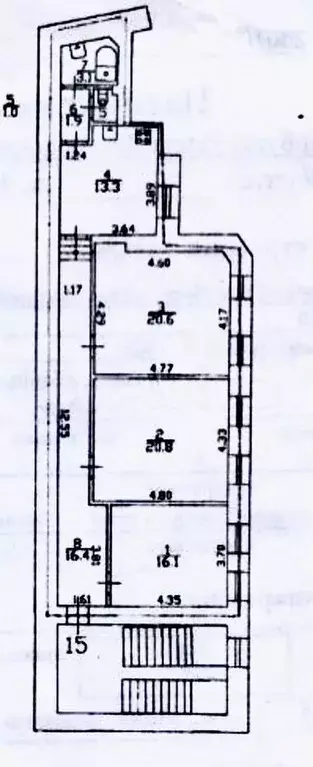 3-к. квартира, 93,2 м, 4/4 эт. - Фото 0