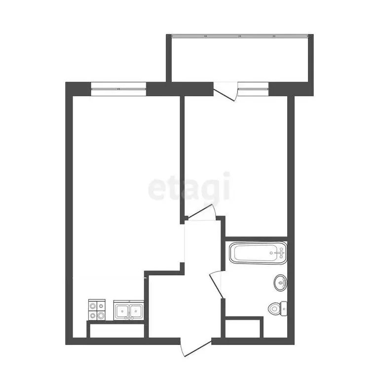1-комнатная квартира: Тюмень, улица Александра Протозанова, 8 (40.5 м) - Фото 1