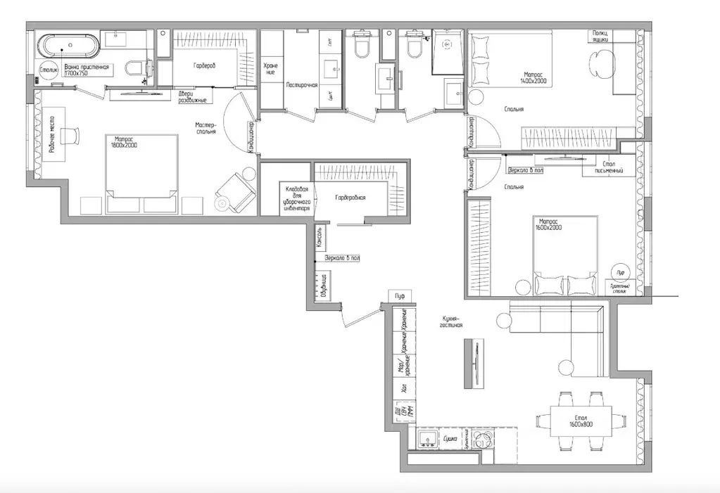 4-к кв. Москва Жилой комплекс остров, 4-й кв-л,  (118.9 м) - Фото 1
