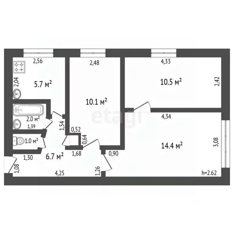3-к кв. Владимирская область, Ковровский район, пос. Мелехово Школьный ... - Фото 1