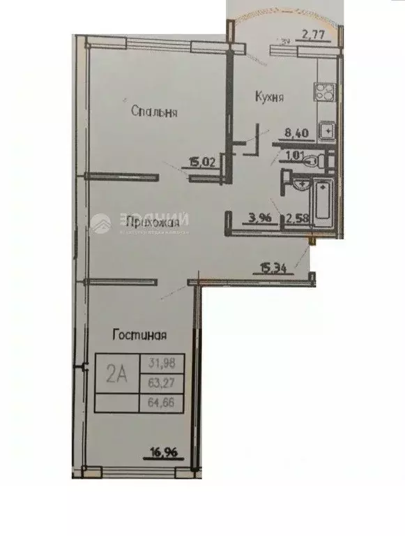 2-к кв. Чувашия, Чебоксары ул. Академика В.Н.Челомея, 3 (63.4 м) - Фото 1