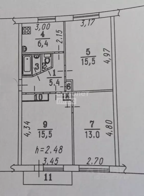 3-к кв. Омская область, Омск Старый Кировск мкр, пос. Новостройка, 7 ... - Фото 2