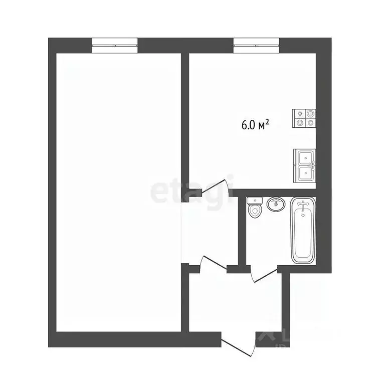 1-к кв. Тюменская область, Тюмень ул. Республики, 188 (32.3 м) - Фото 2