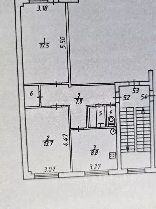 2-к. квартира, 52 м, 3/5 эт. - Фото 0
