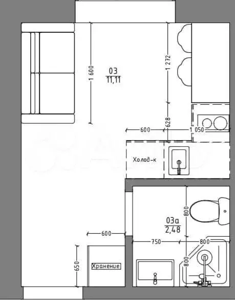 Квартира-студия, 17,1 м, 1/9 эт. - Фото 0