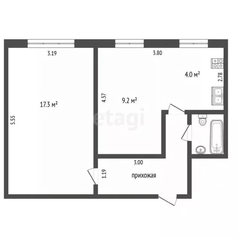 2-к кв. Пермский край, Пермь ул. КИМ, 111 (37.1 м) - Фото 2