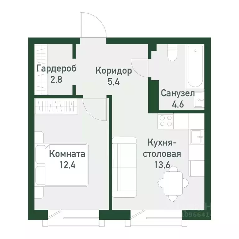 1-к кв. Челябинская область, Челябинский городской округ, пос. ... - Фото 0