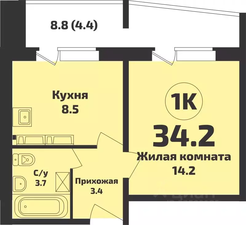 1-к кв. Новосибирская область, Новосибирский район, Станционный ... - Фото 0