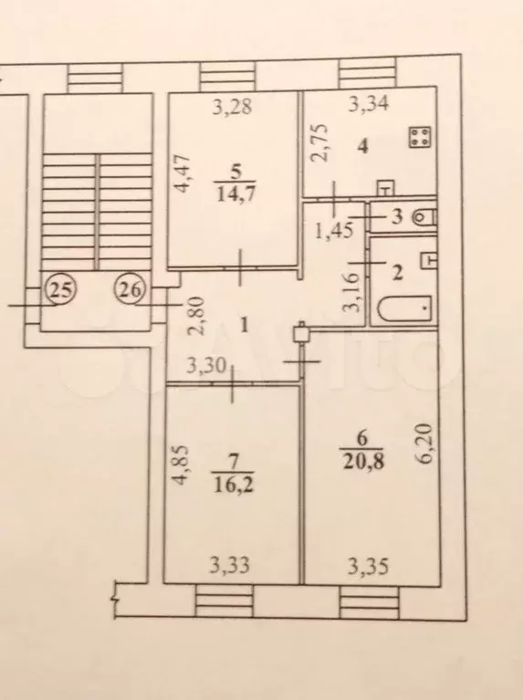 3-к. квартира, 80 м, 2/5 эт. - Фото 0