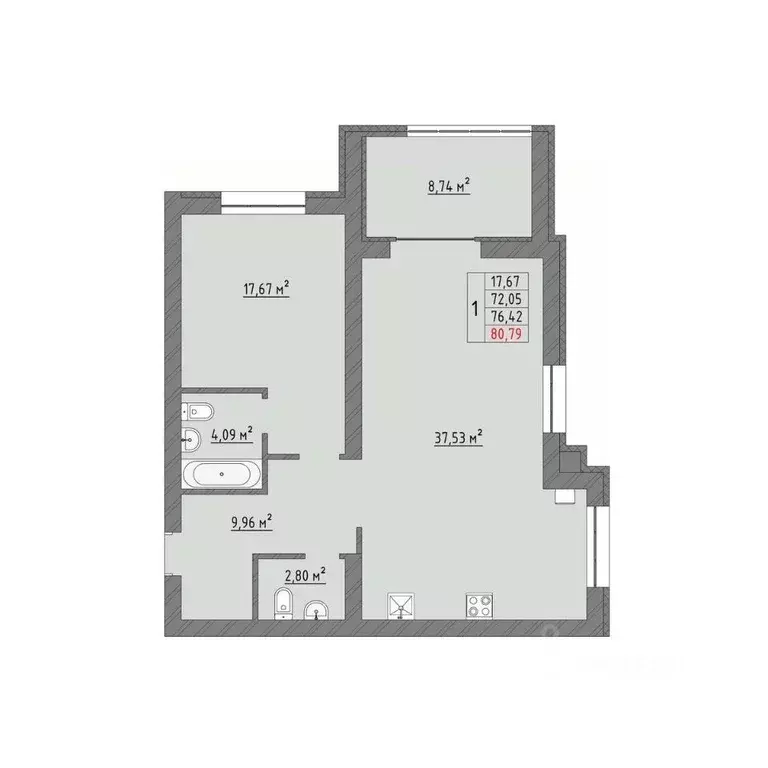 2-к кв. Ивановская область, Иваново Кооперативная ул., 3 (80.79 м) - Фото 0