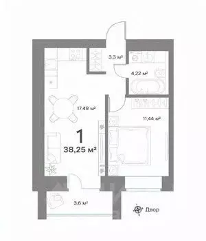 1-к кв. Нижегородская область, Выкса  (38.25 м) - Фото 0
