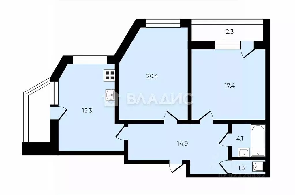 2-к кв. Санкт-Петербург просп. Науки, 17к6 (73.8 м) - Фото 1