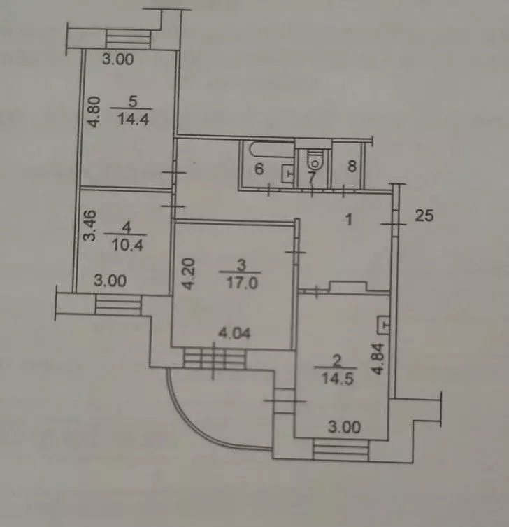 3-к кв. Томская область, Томск ул. Ивана Черных, 52 (79.0 м) - Фото 0