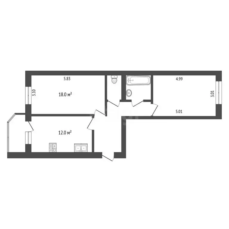 2-комнатная квартира: Ярославль, Реактивный проезд, 2А (61.1 м) - Фото 1