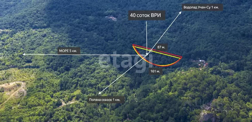 Участок в Крым, Ялта муниципальный округ, Виноградное пгт  (35.0 сот.) - Фото 1