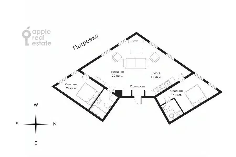 3-к кв. Москва ул. Петровка, 26С3 (72.0 м) - Фото 2