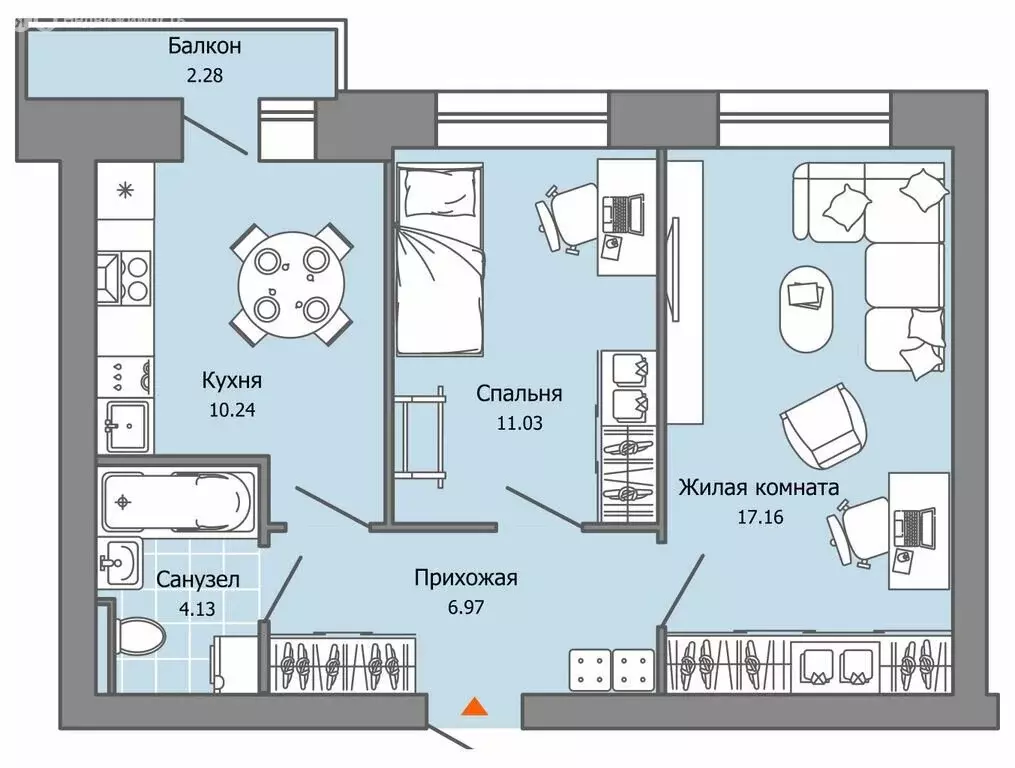 2-комнатная квартира: Пермь, улица Дзержинского, 35А (50 м) - Фото 0