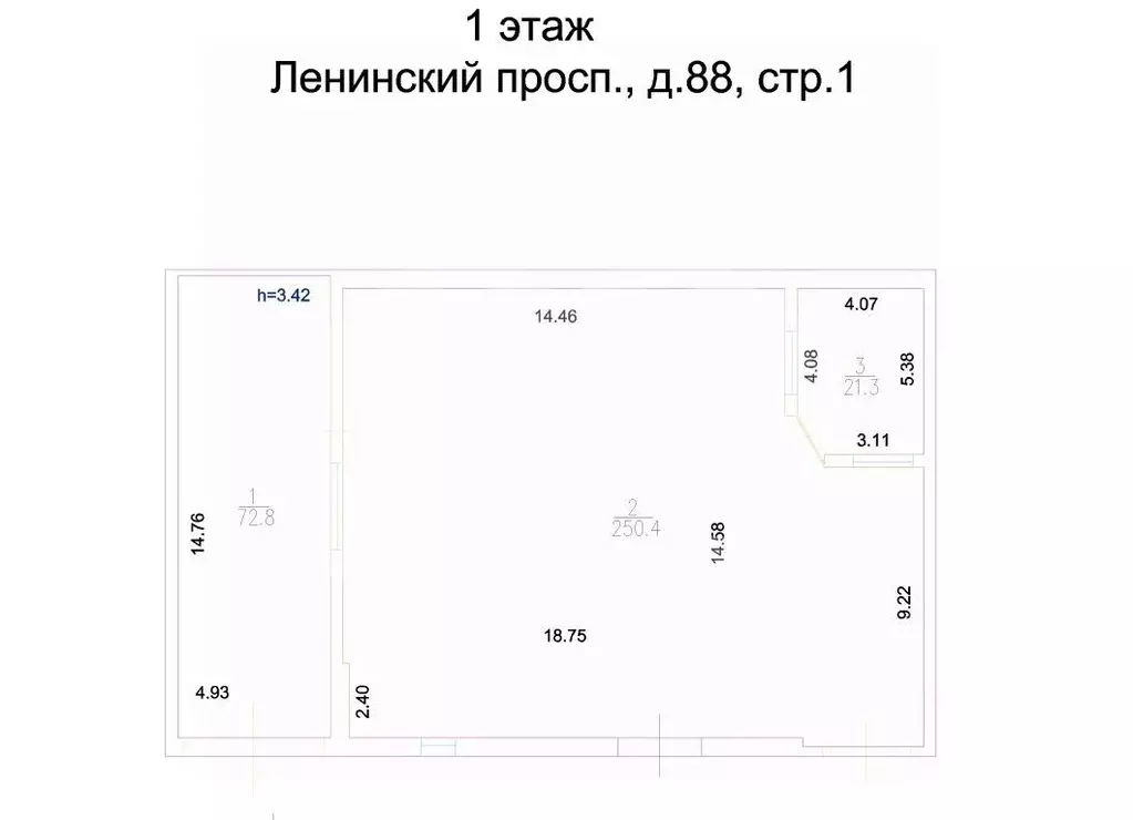 Помещение свободного назначения в Москва Ленинский просп., 88С1 (345 ... - Фото 2