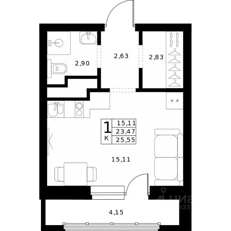 Студия Нижегородская область, Нижний Новгород Ленгородок мкр, Мед ... - Фото 1