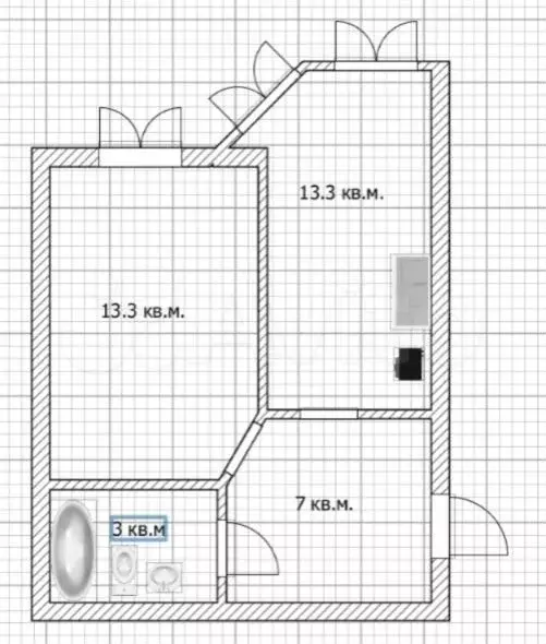 2-к. квартира, 70,4 м, 5/6 эт. - Фото 0