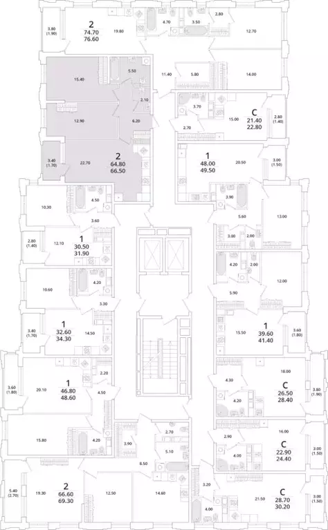 2-к кв. Санкт-Петербург Планерная ул., 99 (66.6 м) - Фото 1