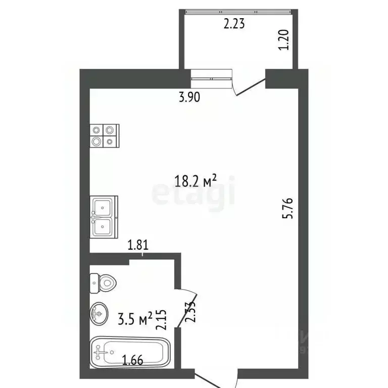 Студия Краснодарский край, Новороссийск Цемдолина тер., ул. Парковая, ... - Фото 2