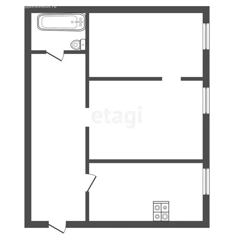 2-комнатная квартира: Челябинская область, Троицкий муниципальный ... - Фото 1