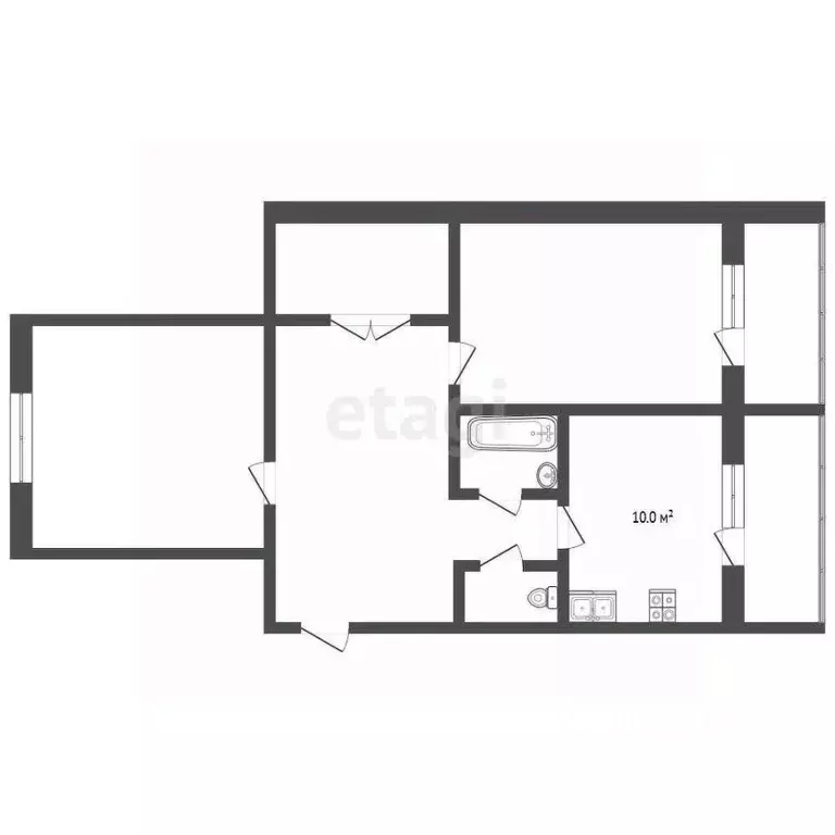 2-к кв. Крым, Евпатория ул. 9 Мая (53.7 м) - Фото 2