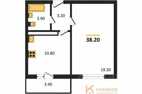 1-к кв. Воронежская область, Воронеж Озерки жилой квартал,  (38.2 м) - Фото 0