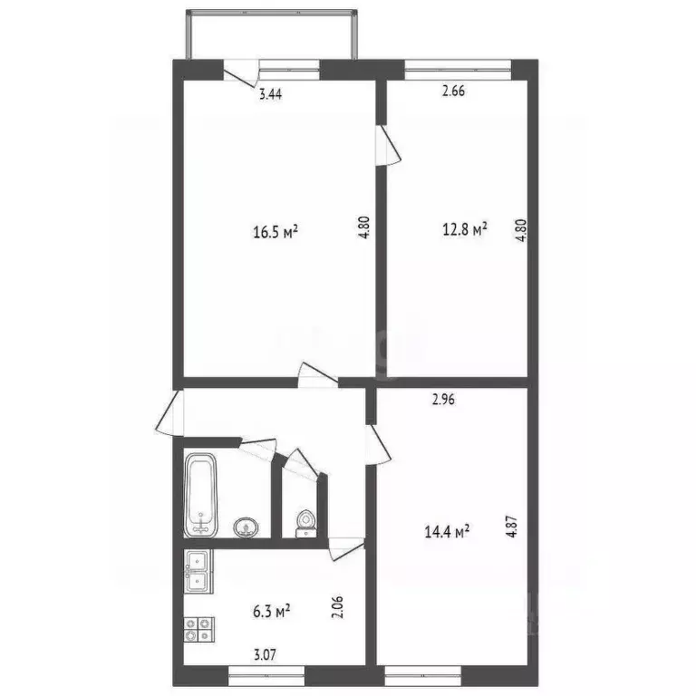 3-к кв. Белгородская область, Белгородский район, Разумное рп ул. ... - Фото 1