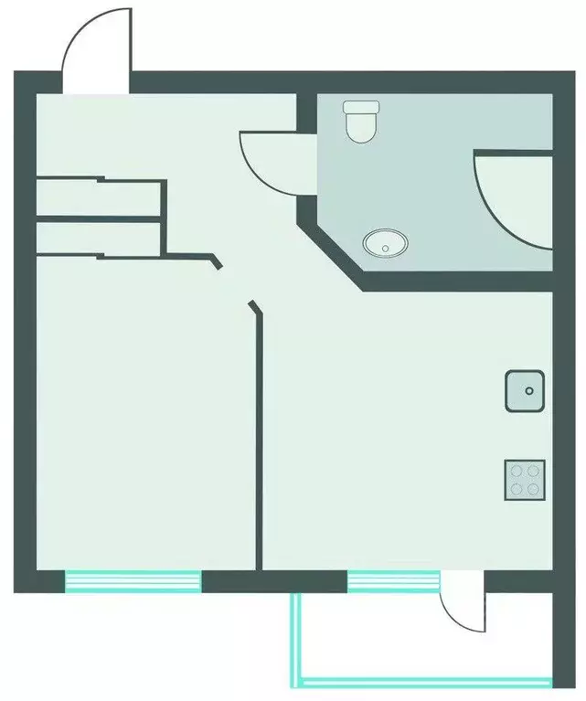 Квартира, 1 комната, 40 м - Фото 1