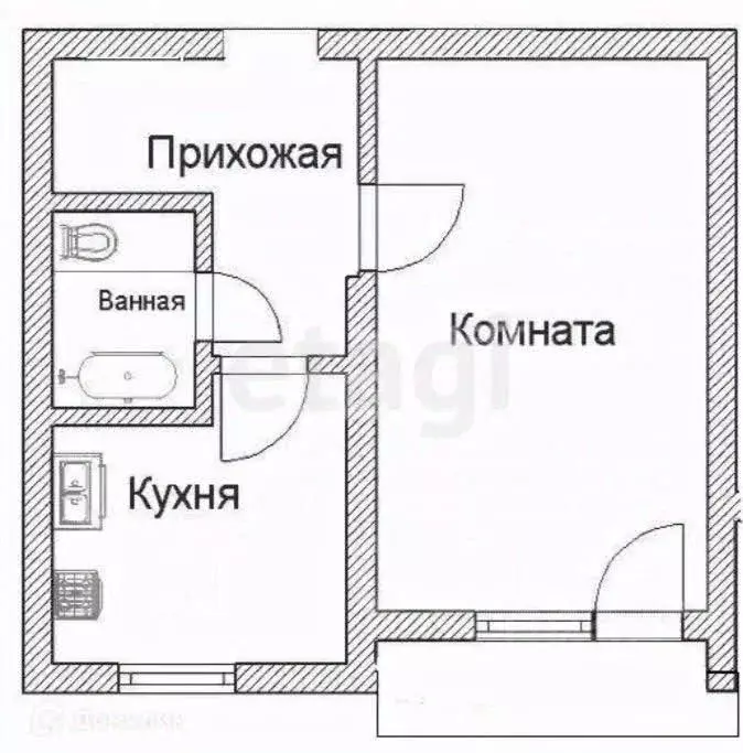 1-к кв. Татарстан, Казань ул. Юлиуса Фучика, 24 (35.5 м) - Фото 2