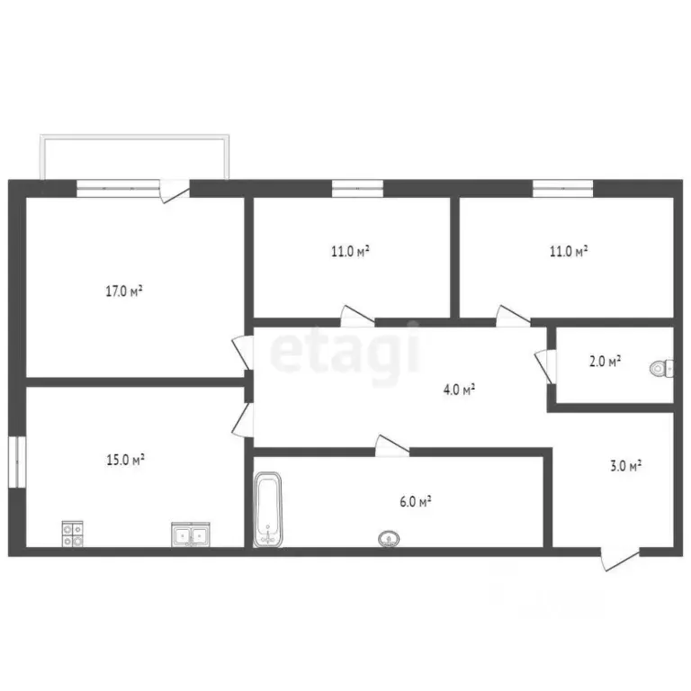 3-к кв. Тюменская область, Тюменский муниципальный округ, с. Мальково ... - Фото 2